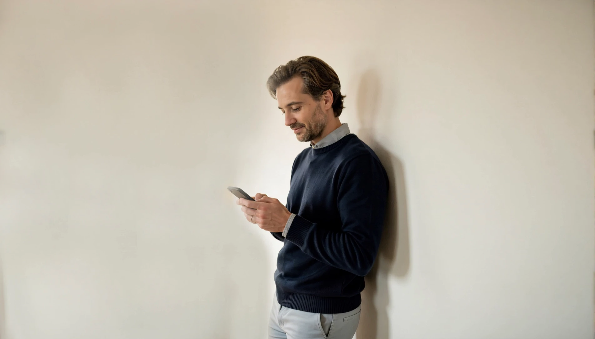 Client Easyvest qui consulte son portefeuille sur son t&eacute;l&eacute;phone