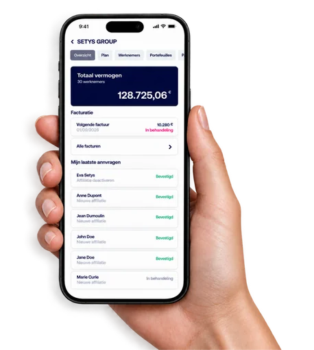 Easyvest employer dashboard on a phone